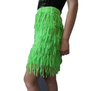 Raver Green Skirt Size M Fluorescent NEON Flapper STYLE LeShop NEW RETRO LOOK